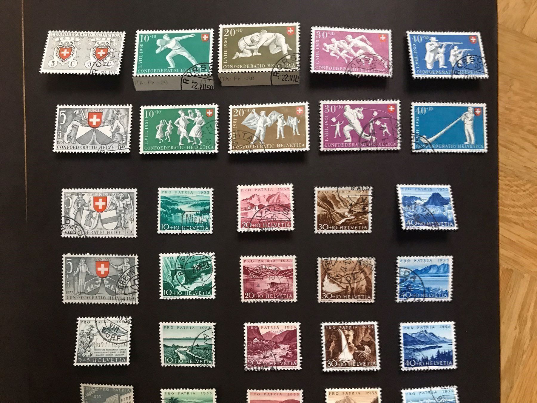 Tutti i francobolli: Pro Patria Lot ab 1938 - 1957 – Usato da stäfa venduto da brandy66 5