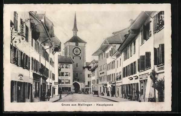 Ansichtskarten: Mellingen, Strasse Hauptgasse mit Gesch – Gebraucht aus Berlin von bartko-reher