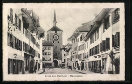 Mellingen, Strasse Hauptgasse mit Gesch