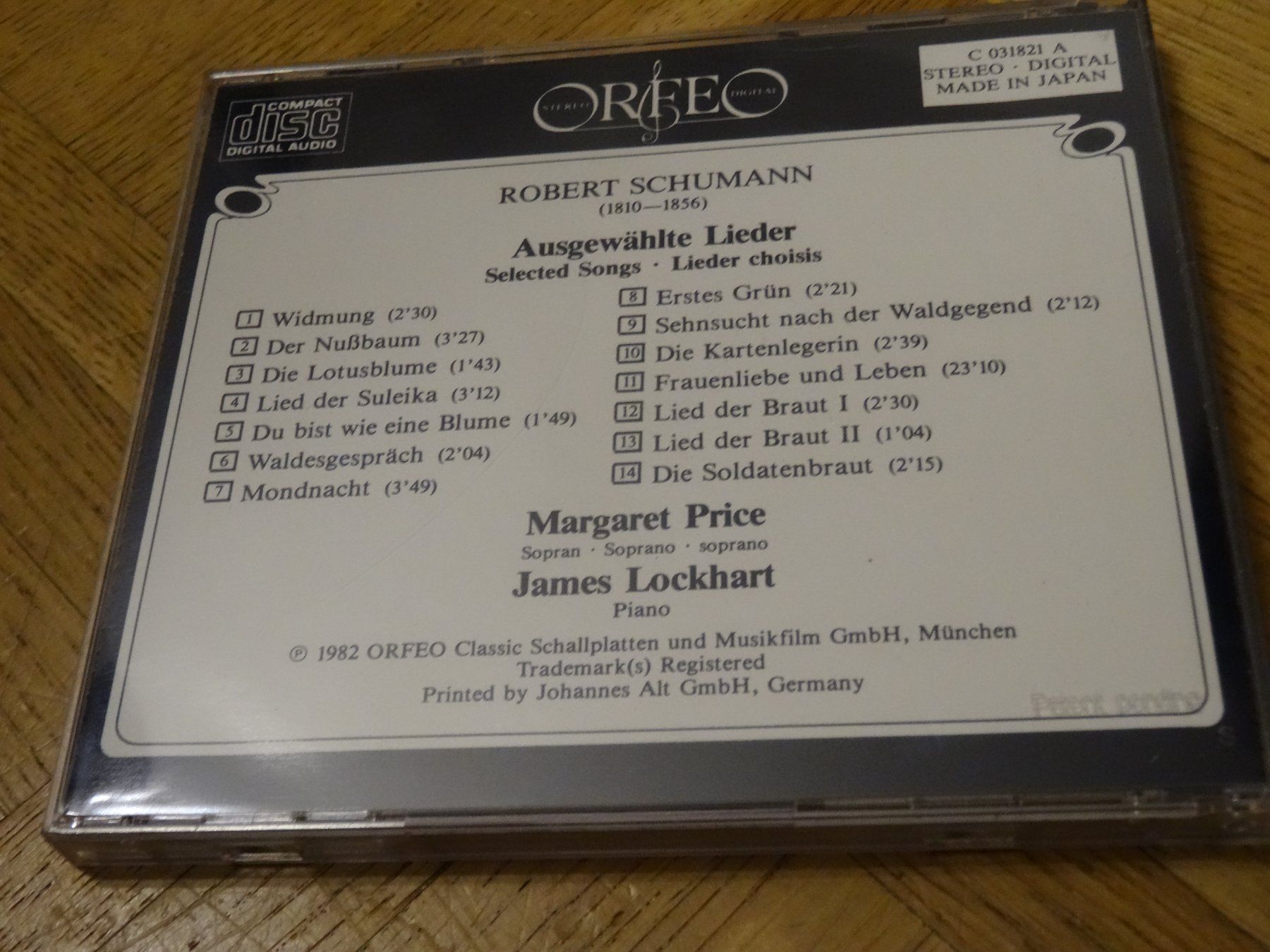CD: Robert Schumann - Lieder - Margaret Price - Lockhart CD – Usato da Olten venduto da Disc-Ausverkauf 1
