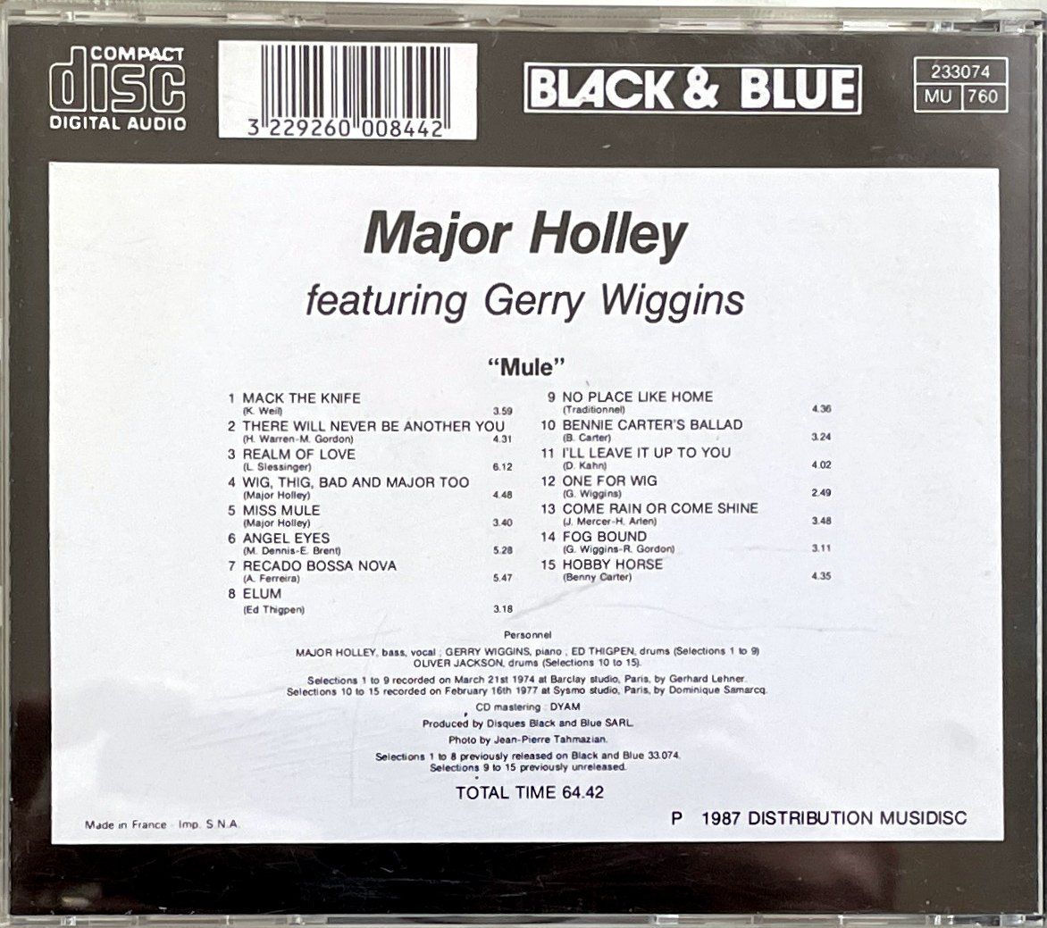 CDs: Major Holley Featuring Gerry Wiggins - Mule – D'occasion à Savagnier par Ne2065 1