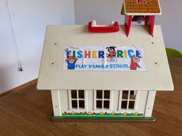Vintage Fisher Price Schule School #923 mit Zubehör 1971