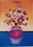 LERESCHE CONFISERIE CAKE VEVEY 1989 - Affiche originale