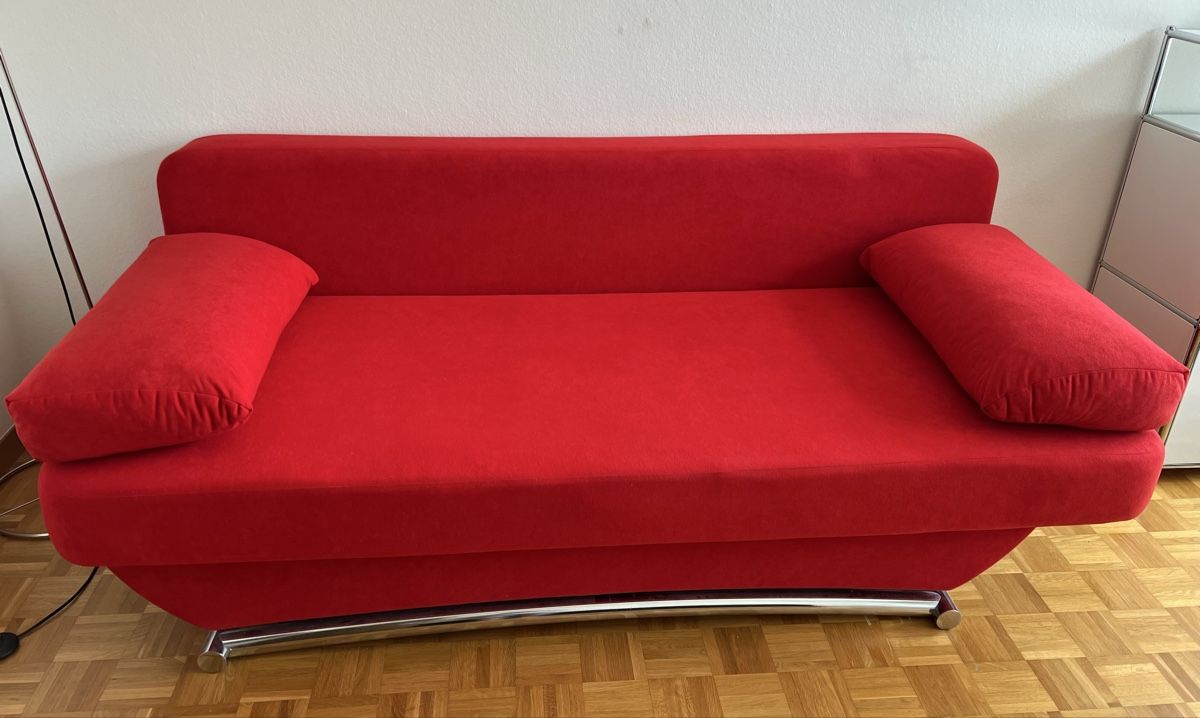 Sofas: Rotes Bettsofa mit Stauraum – Gebraucht aus Rüschlikon von Picpara 1