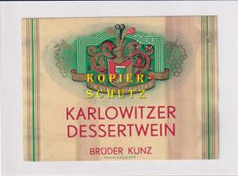Etikette - Karlowitzer Dessertwein /bd