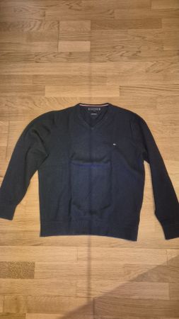Herren Pullover Tommy Hilfiger V-Ausschnitt blau L
