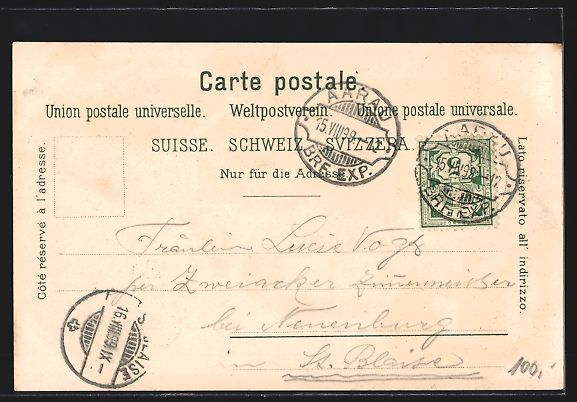 Cartoline postali: Litho Aarau, Neue Kaserne, Gewerbe-Museu – Usato da Berlin venduto da bartko-reher 1