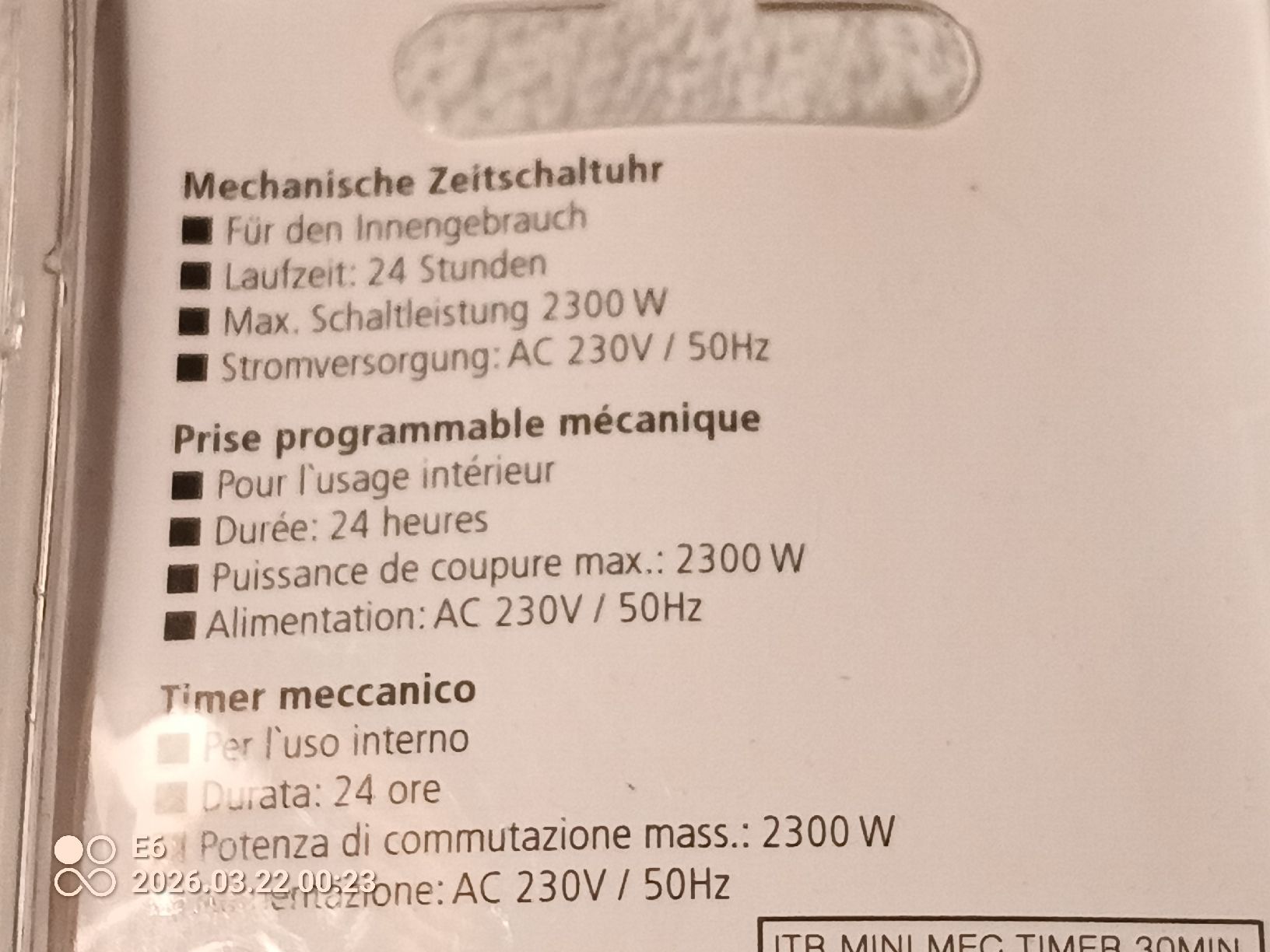 Schalter: Mechanische Zeitschaltuhr – Neu und originalverpackt aus Zürich von Mitzi6 3