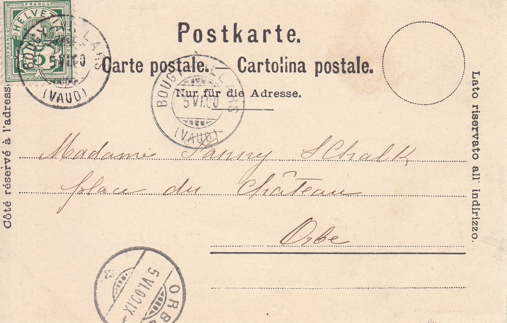 Cartoline postali: Signal de Bougy 1900 – Usato da Bürglen TG venduto da StampGraf 1