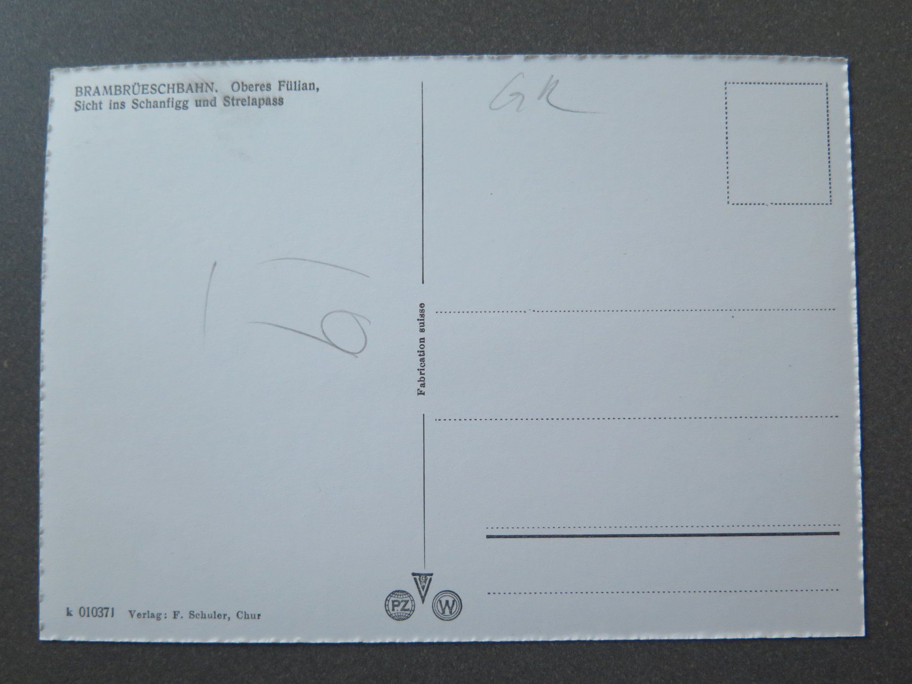 Cartoline postali: BRAMBRÜESCH - SESSELLIFT - OBERES FÜLIAN – Usato da Wittenbach venduto da lipasal 1