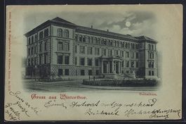 Mondschein-AK Winterthur, Blick auf das 