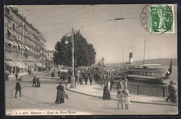 AK Genéve, Quai du Mont-Blanc, 1912