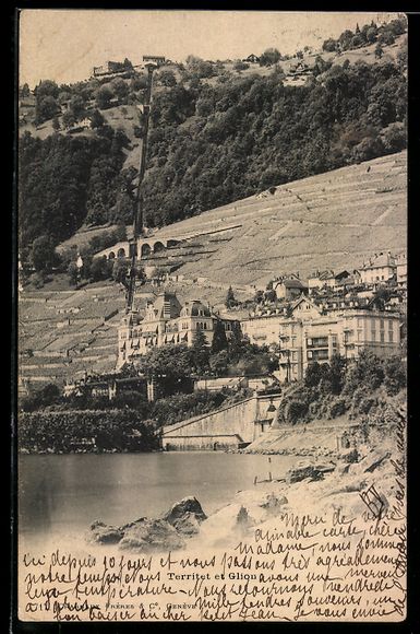 Ansichtskarten: Territet, Bord du lac avec vignobles et  – Gebraucht aus Berlin von bartko-reher