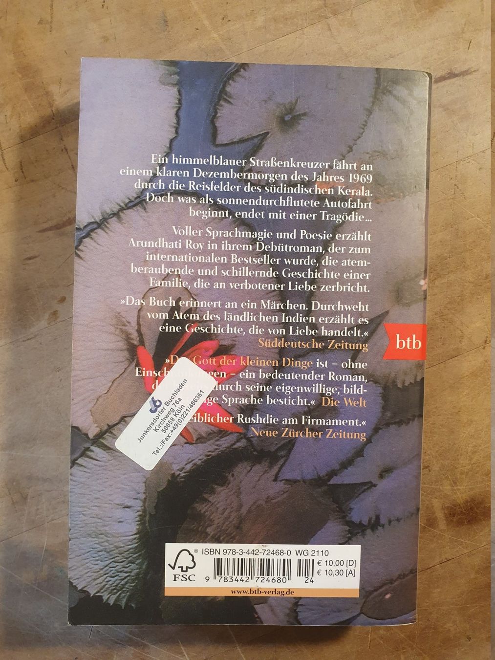 Libri: Der Gott der kleinen Dinge Arundhati roy BTB – Usato da Zürich venduto da loosebone 1