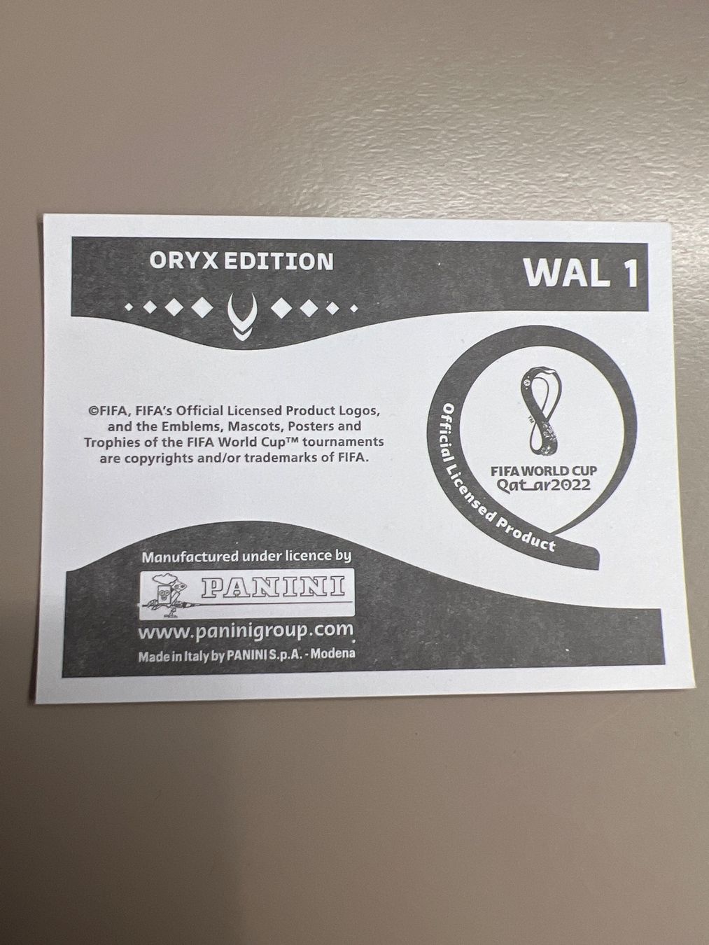 Panini Carte collezionabili: Panini Qatar 2022 Oryx Edition Wales WAL1 – Nuovo (secondo la descrizione) da Dietikon venduto da Emoruk 1