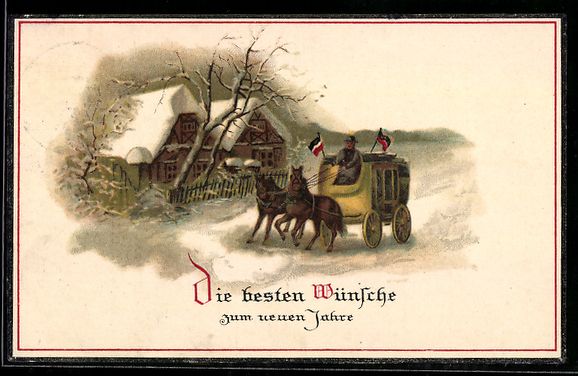 Cartes postales: Postkutsche passiert eingeschneite Häus – D'occasion à Berlin par bartko-reher