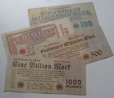 Lot ++ 4 alte Banknoten aus Deutschland