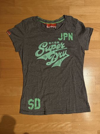 T-Shirt Superdry grau mit Logo Grösse L guter Zustand