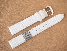Uhrenband Leder 16mm *NOS* *neu* weiss Kroko-Prägung 16 mm