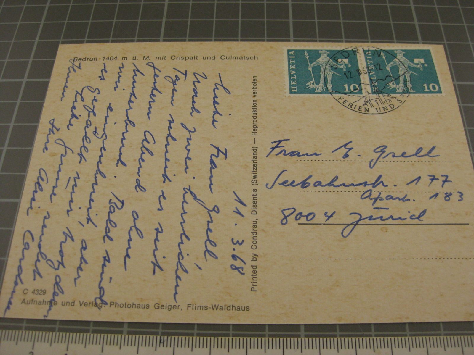 Cartoline postali: Preis halbiert: Sedrun mit Zug – Usato da Malters venduto da Marosko 1