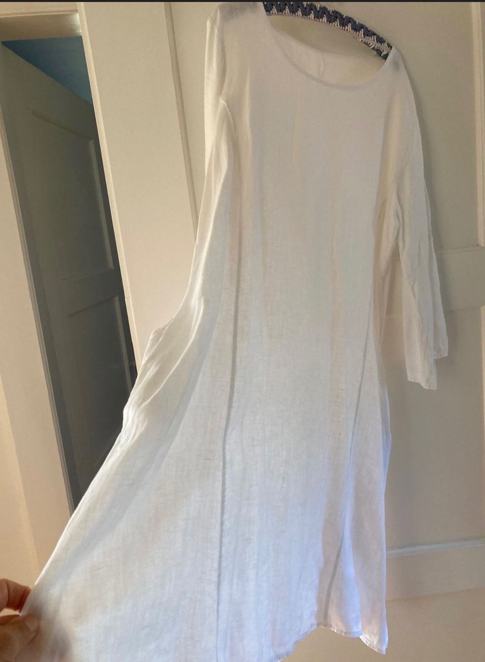Vestiti: Luftiges Leinen Kleid in weiss Grösse L – Nuovo (secondo la descrizione) da Zollikon venduto da dorean 1