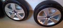 4 x SAAB 93  Alufelgen  7,5x17 5-Spoke" ALU 59 Original