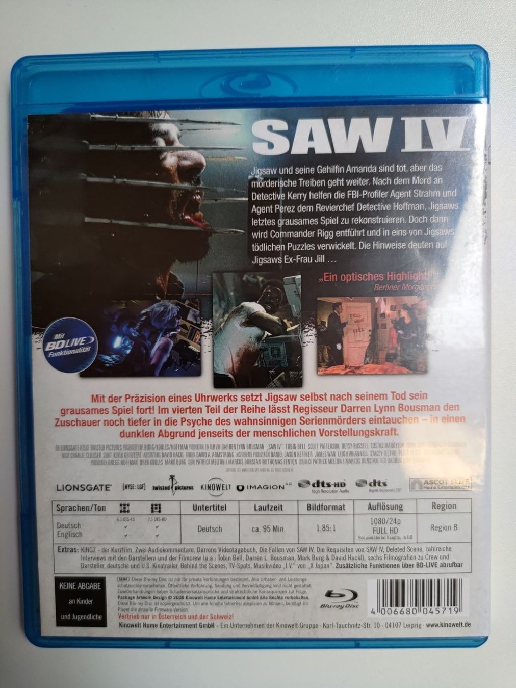 Tutti i DVDs: Saw IV 4 Sterben war gestern – Usato da Liestal venduto da Kratzilla 2