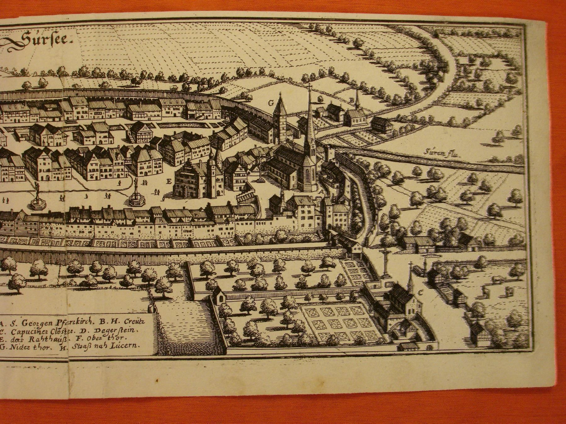 Incisioni: SURSEE, KUPFERSTICH 1654 – Usato da Grüningen venduto da Kartensammler 2