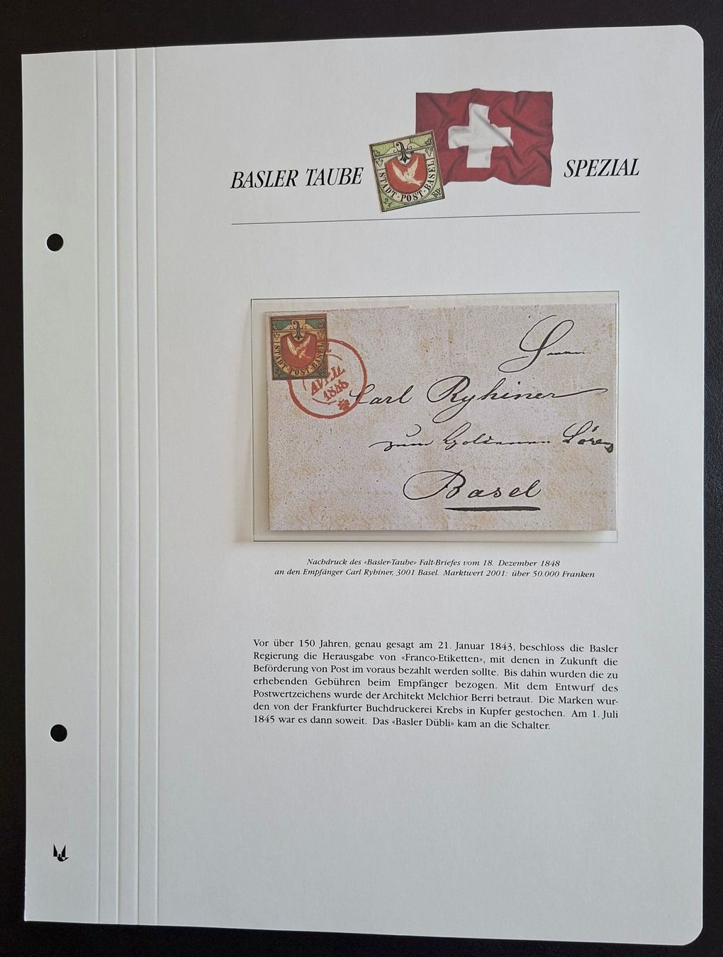 Tutti i francobolli: 6 Blätter Basler Taube Spezial – Usato da Basel venduto da Pfefferschootte 6