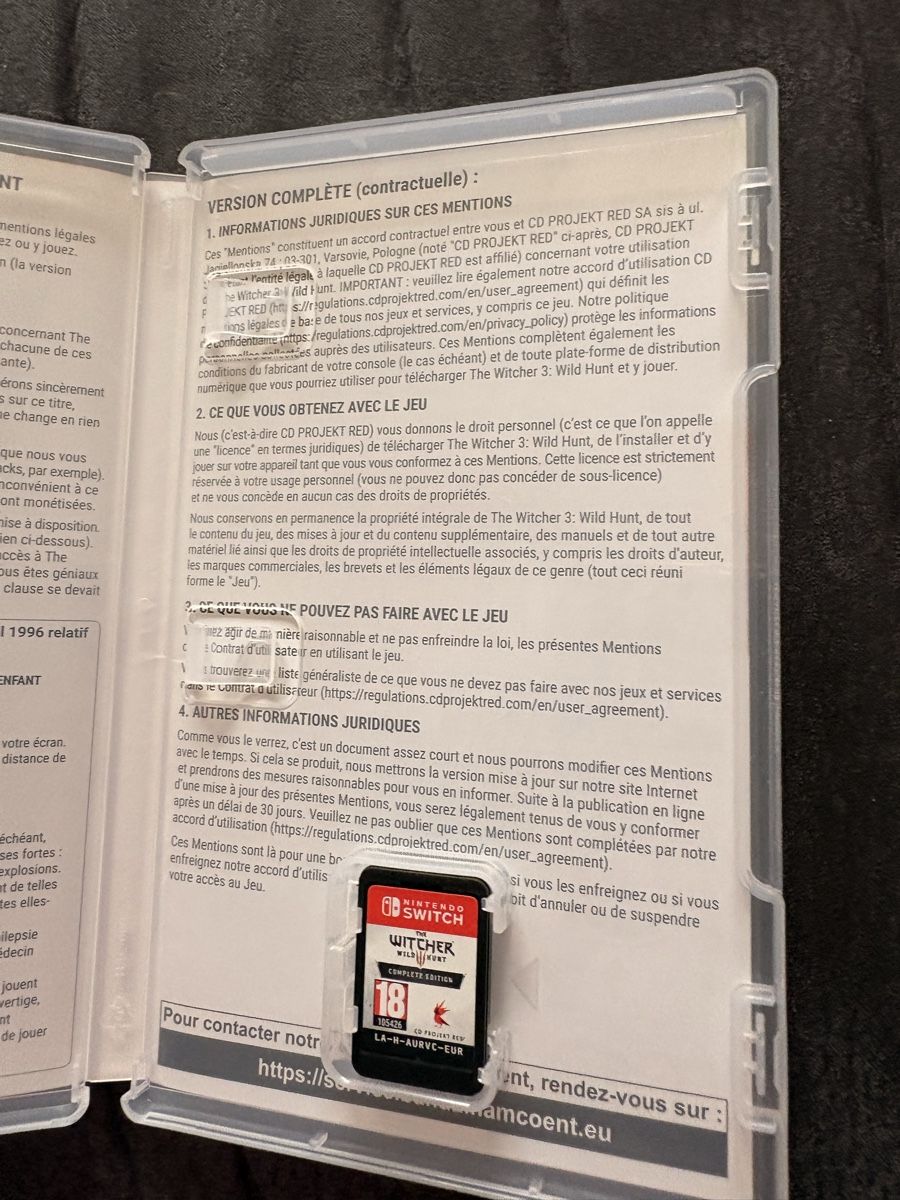Nintendo Giochi: Jeu Switch The Witcher 3 Complete Edition état neuf – Usato da Carouge GE venduto da irma016 1