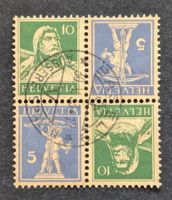 Schweiz-K21 Tellbub+Tell/Kehrdruck/Viererblock • (SBK 20.-)
