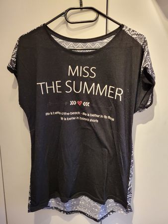 Cooles T-Shirt Miss The Summer Gr. M schwarz/weiss Druck
