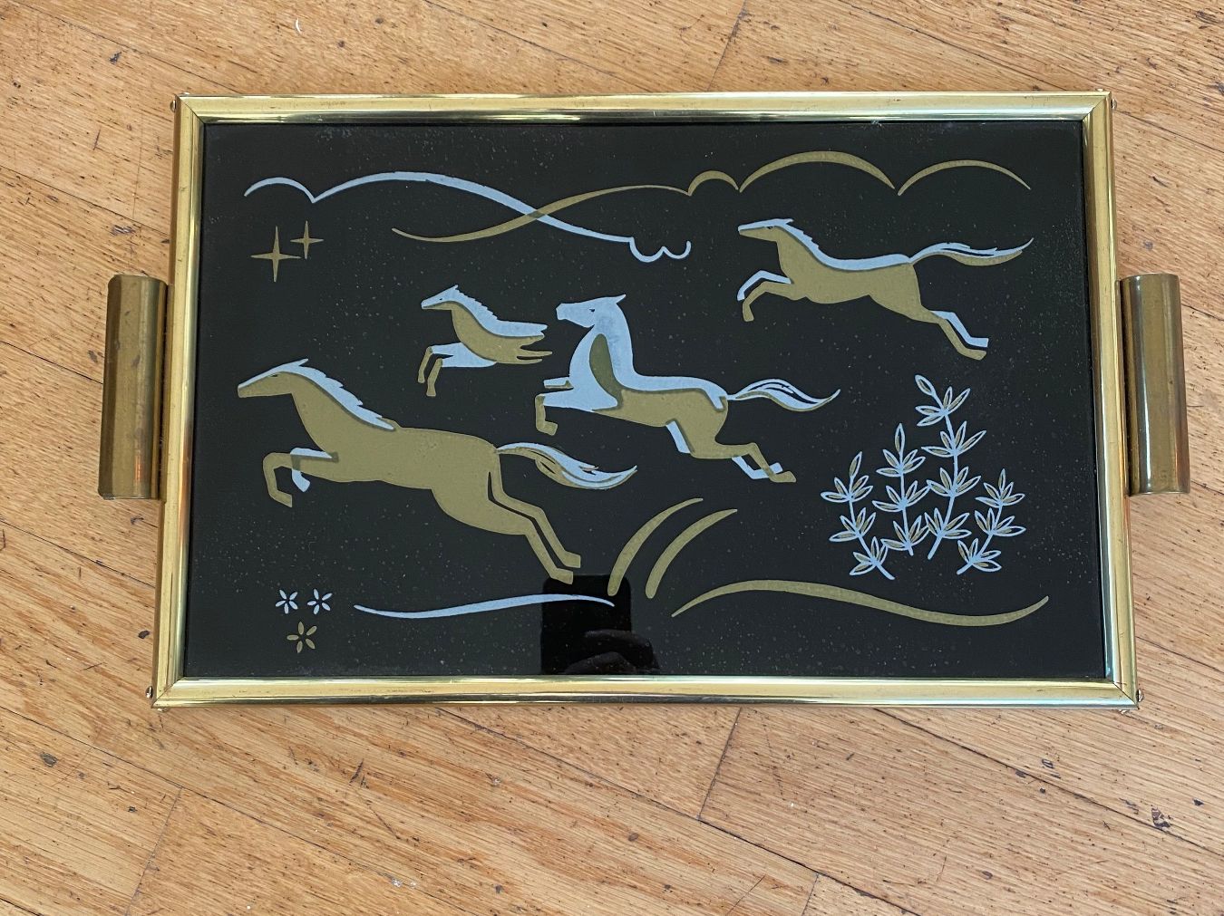 Piatti di portata: Vintage Messing Tablett Pferd Design Art deco – Usato da solothurn venduto da soko75