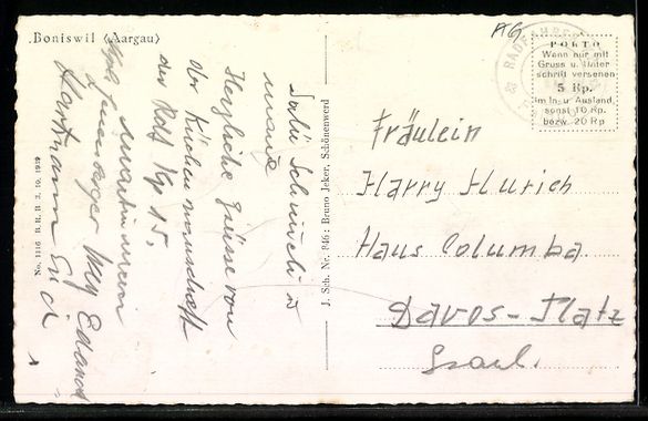 Cartoline postali: Boniswil /Aargau, Totalansicht mit Panor – Usato da Berlin venduto da bartko-reher 1