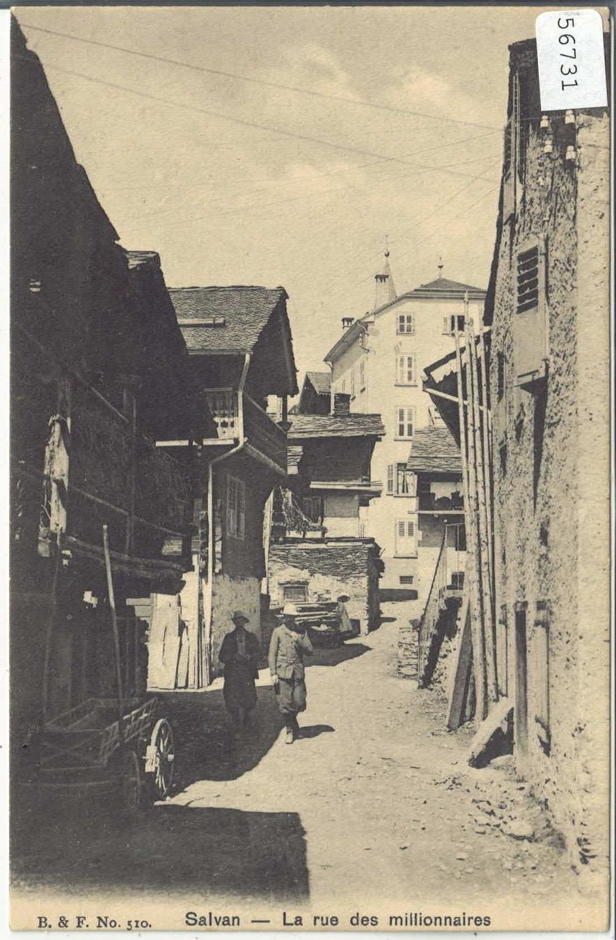 Cartoline postali: Salvan - La rue des millionnaires - animee – Usato da Ettingen venduto da Kartenplanet