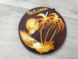 Holz Bild Wandbild Srilanka Sri Lanka Palme
