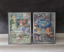 2 Pokemon Karten Glumanda Schiggy Illustration Rare neu