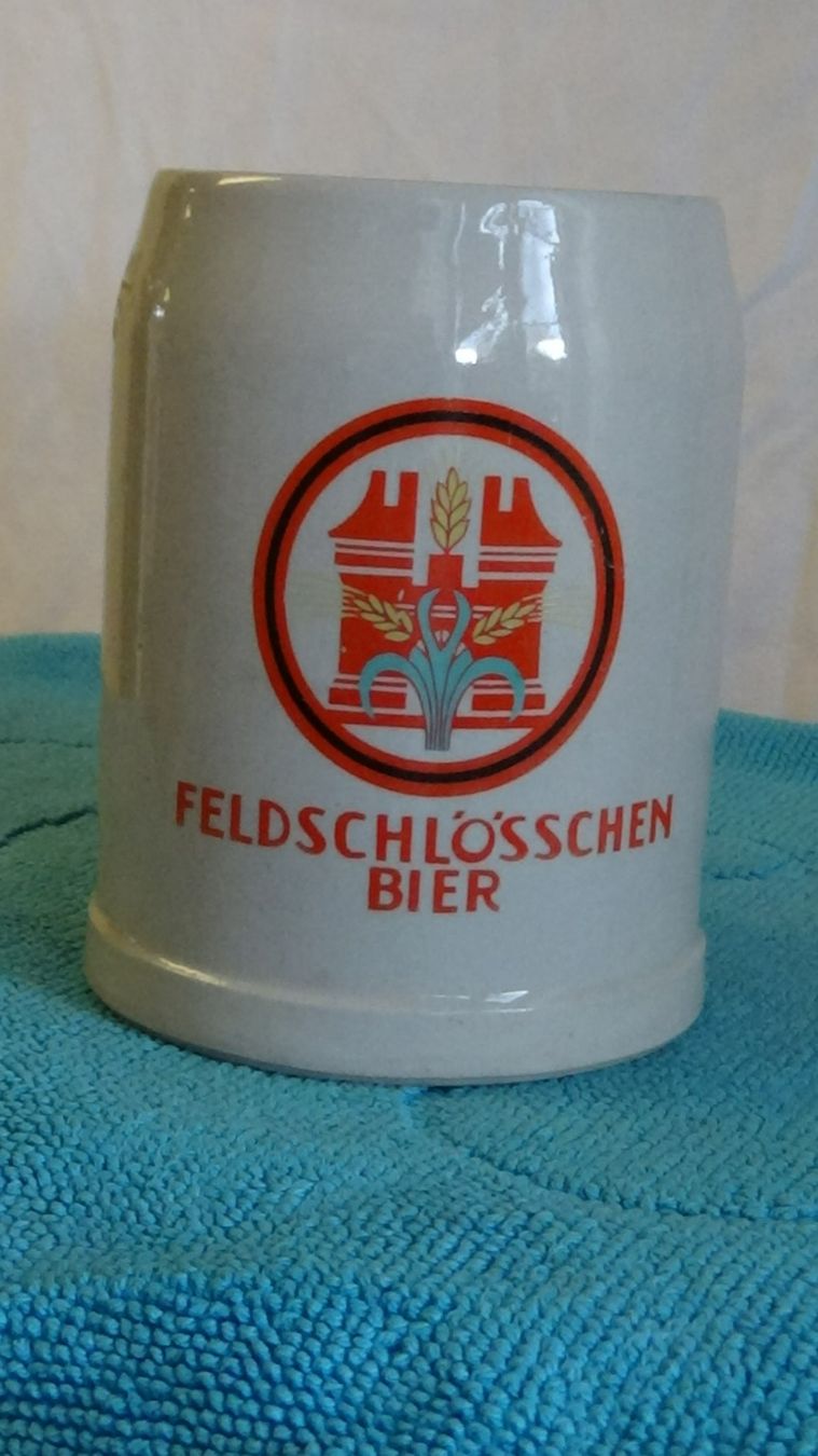Feldschlösschen Bicchieri: Feldschlösschen Bierkrug 1960 – Usato da Wiedlisbach venduto da Bobesch10