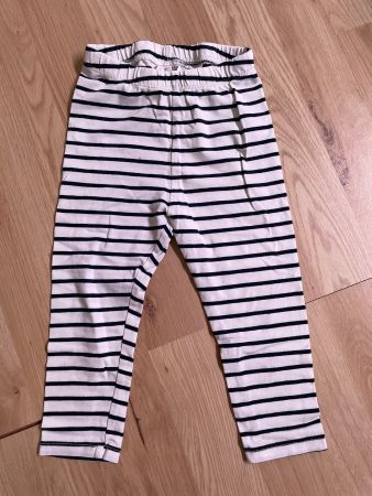 Kinder Leggings von H&M, gestreift weiss blau, Grösse 86