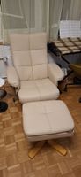 Massage-Sessel mit Hocker beige drehbar in gutem Zustand