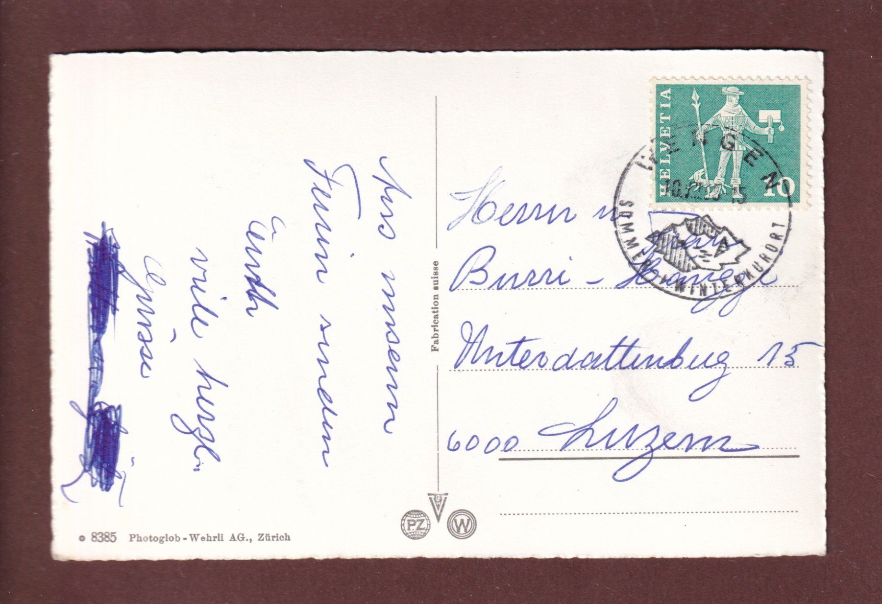Cartoline postali: WENGEN - 4 Bilder - 1965 – Usato da Pully venduto da nicecards 1