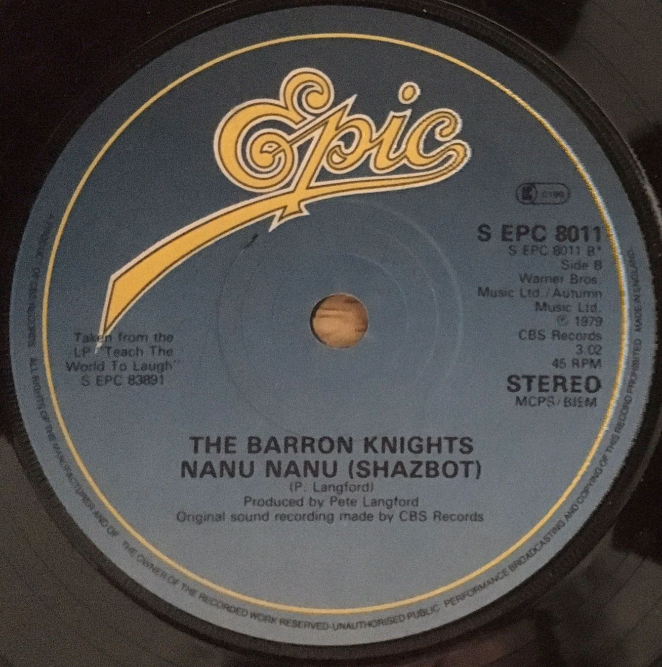 Dischi in vinile: THE BARRON KNIGHTS - FOOD FOR THOUGHT – Usato da Bussigny venduto da vinyl-pas-cher 3