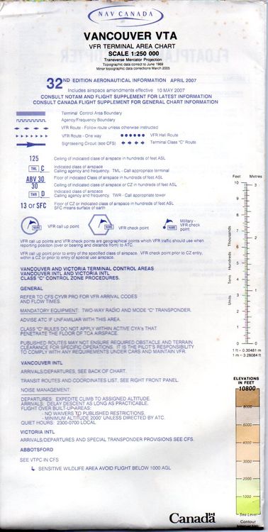 Vancouver VTA VFR Terminal Area Chart 32nd Edition Apr 2007 | Kaufen