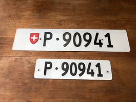 2x Nummernschild Post PTT 90941 Geburtstag ausrangiert
