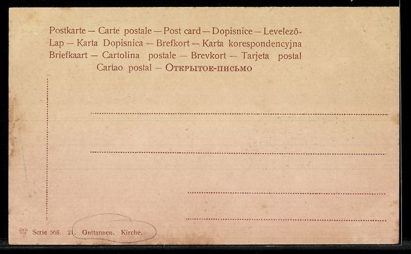 Cartoline postali: AK Guttannen, Kirche – Usato da Berlin venduto da bartko-reher 1