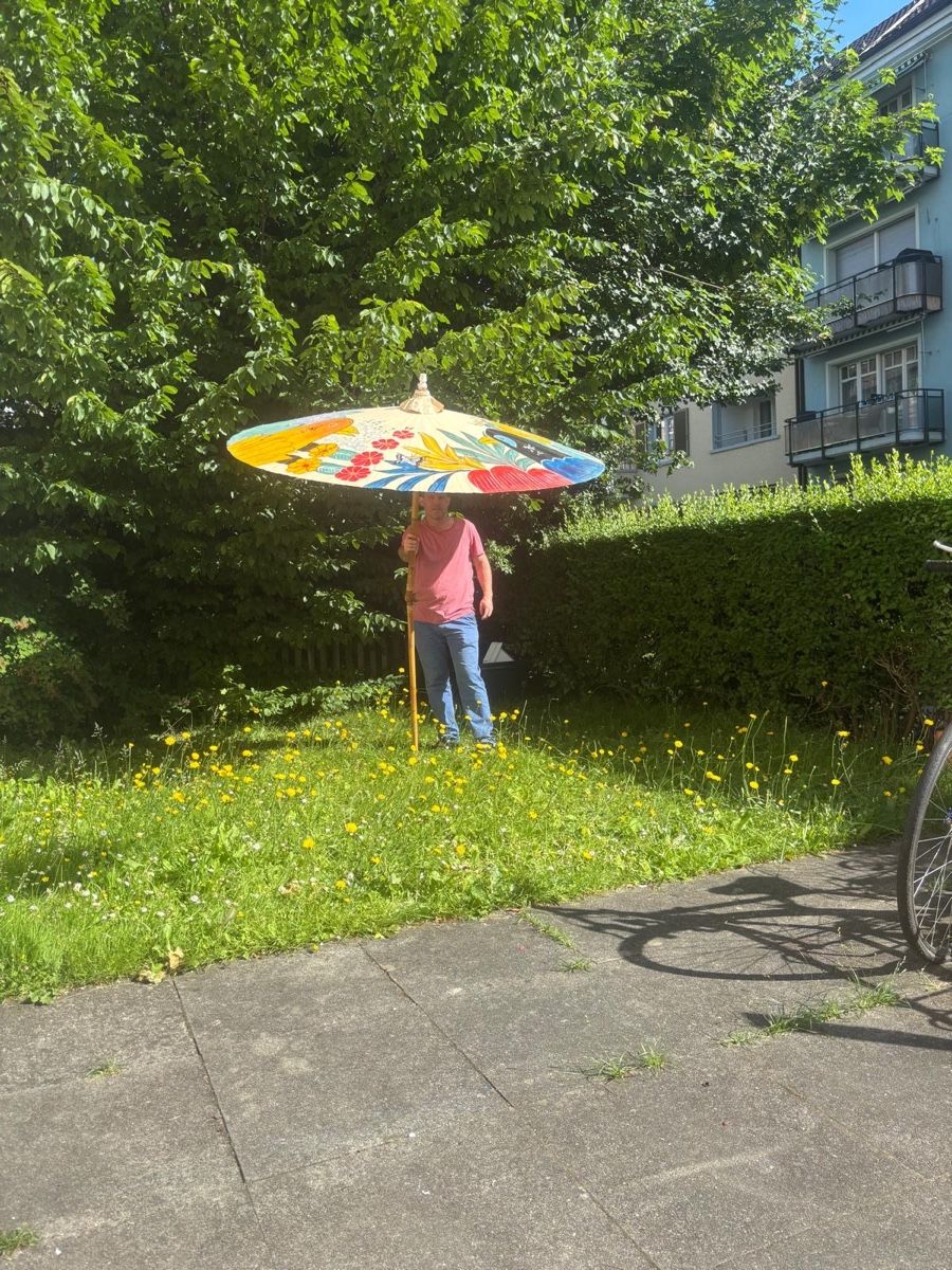 Ombrelloni: Wunderschöner, handbemalter Sonnenschirm – Usato da Zürich venduto da ann_9fv5 1