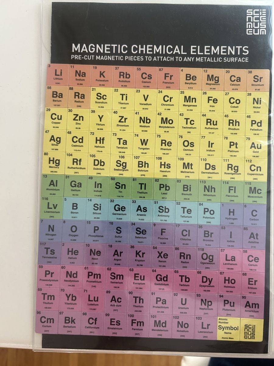 Giochi: Science Museum Magnetic Chemical elements – Nuovo e nell'imballaggio originale da Blonay venduto da lucy20102012 1