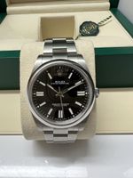 Rolex Oyster Perpetual 41mm, Schwarz, Top Zustand!