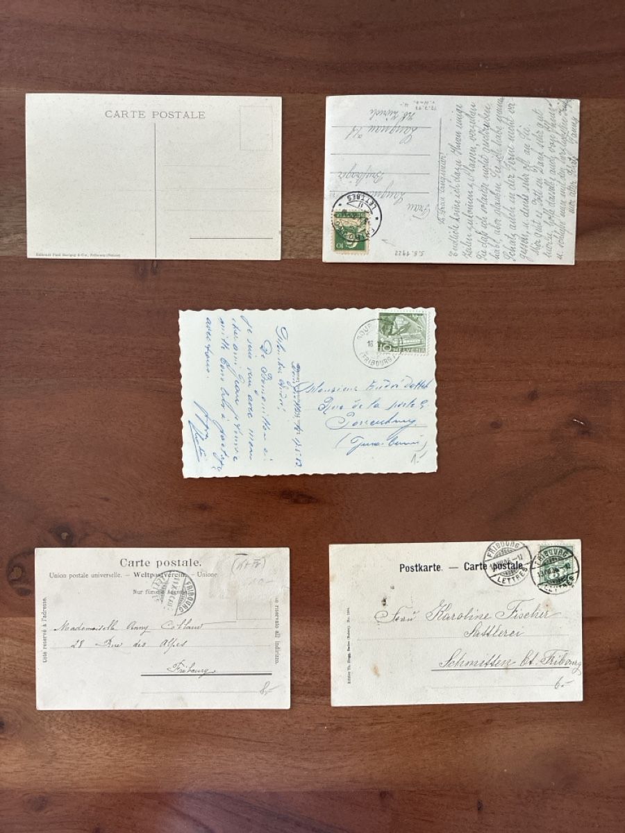 Ansichtskarten: 10 Ansichtskarten Schweiz von Freiburg FR – Gebraucht aus Oftringen von Cla.vD.74 1