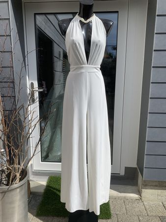 Jumpsuit Overall Braut Hochzeit Standesamt Perlen Spitze NEU